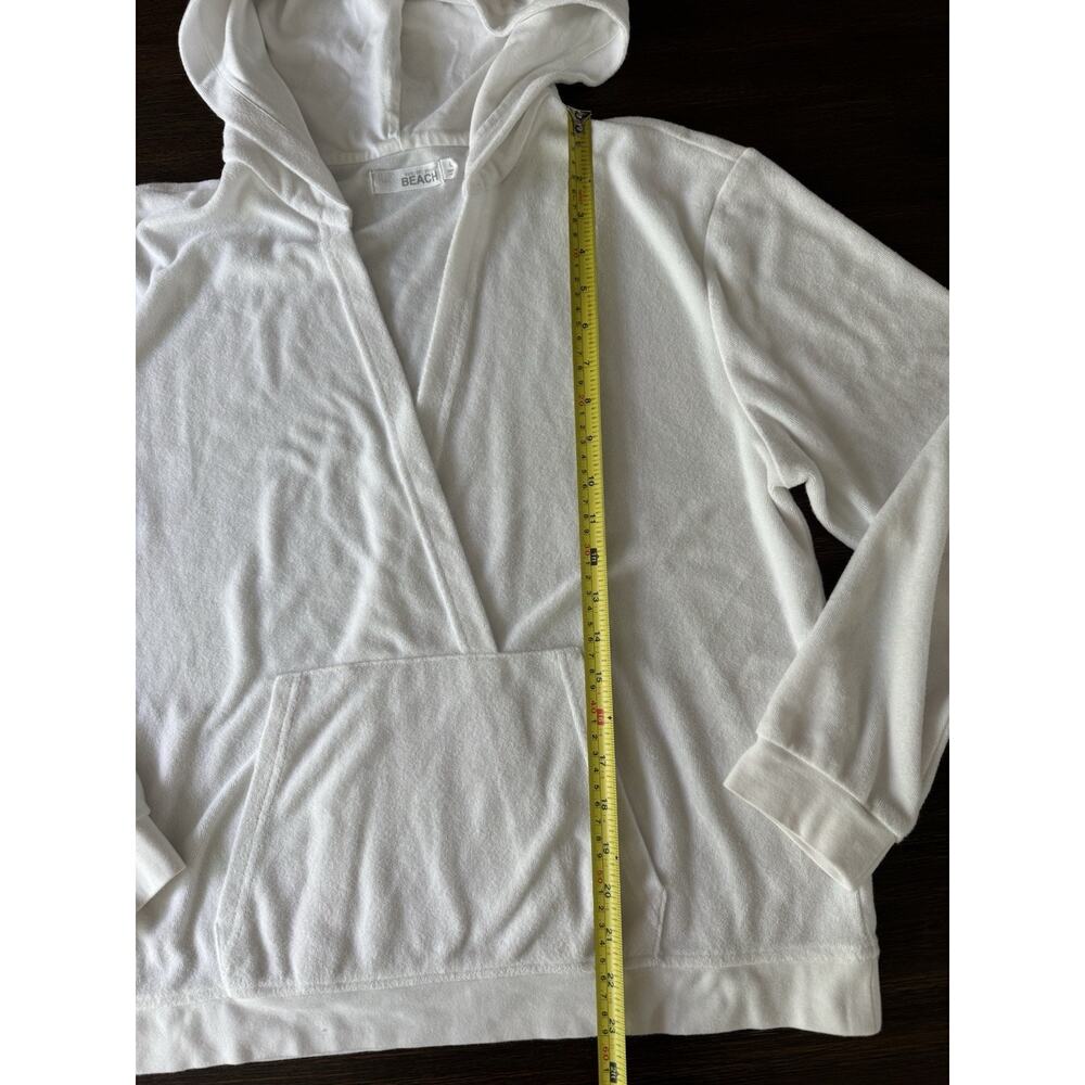Barefoot Dreams Beach Terry Crossover Hoodie Women’s Large White Resort Pool - Picture 6 of 10